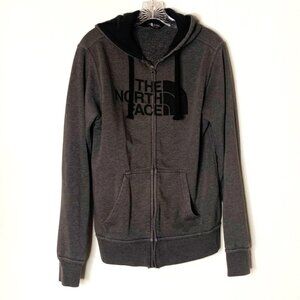 The North Face Gray and Black Full Zip Large Logo Hoodie Men’s Size Small